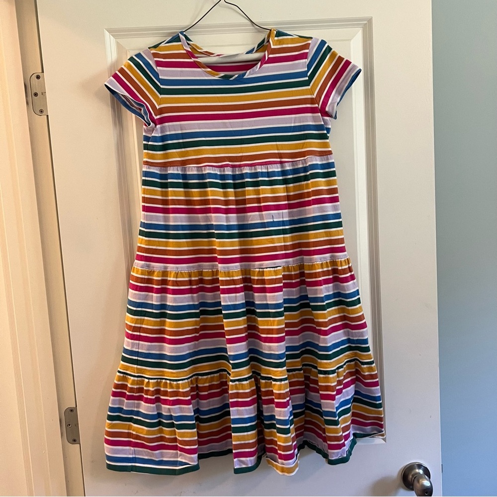 Hanna Anderson rainbow stripe fall dress